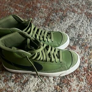 Olive green Nike blazers 7Y